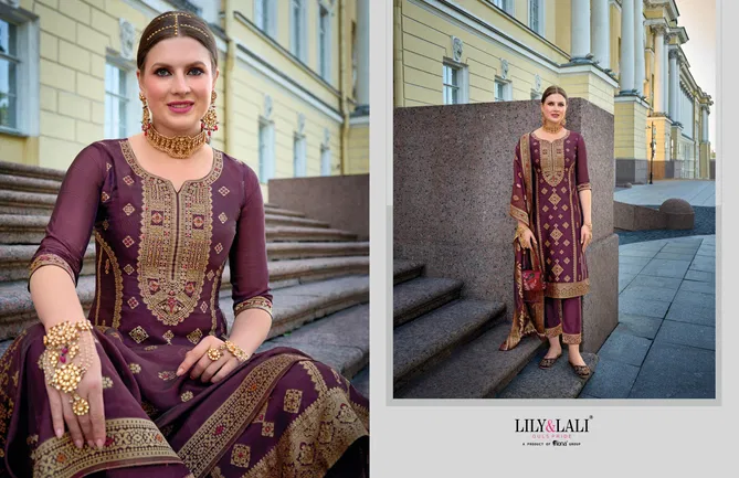 Silkyness Vol 2 By Lily And Lali Jacquard Designer Kurti With Bottom Dupatta Wholesale Price In Surat
